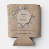 木製素朴野生ピンクユーカリフローラ結婚ズ 缶クーラー (裏面)