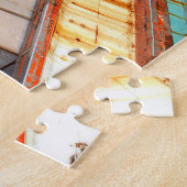 木製素朴魚釣りボートシー海 ジグソーパズル (側面)