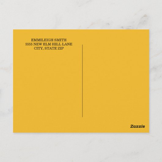 木製素朴黄色ひまわり花の住所の変更 ポストカード (裏面)