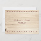 木製結婚の 招待状 (裏面)