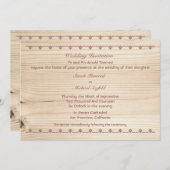 木製結婚の 招待状 (正面/裏面)