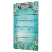 木製背モダンエレガント枠の花 クリップボード (左)