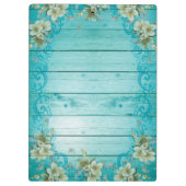 木製背モダンエレガント枠の花 クリップボード (裏面)