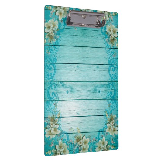 木製背モダンエレガント枠の花 クリップボード (右)