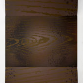 木製背景と機械式水上馬 三つ折り招待状 (内部中)