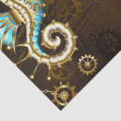 木製背景と機械式水上馬 薄葉紙 (詳細)