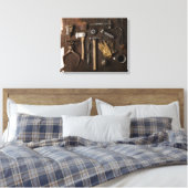 木製背景キャンバスの折り返し時の古いツール キャンバスプリント (インサイチュ (寝室))