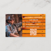 木製船ビルダーの写真QRコード 名刺 (裏面)