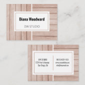 木製茶色モダンの背景名刺 名刺 (正面/裏面)