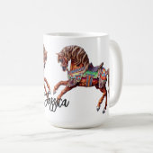 木製華美回転木馬馬 コーヒーマグカップ (正面右)