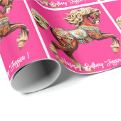 木製華美回転木馬馬 ラッピングペーパー (ロールコーナー)