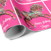 木製華美回転木馬馬 ラッピングペーパー (ロールコーナー)