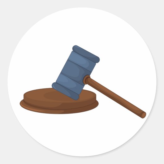 木製裁判官の槌 法廷 ラウンドシール (正面)
