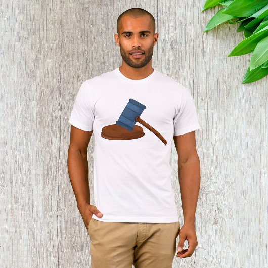 木製裁判官の槌 法廷 Tシャツ