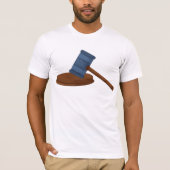 木製裁判官の槌 法廷 Tシャツ (正面)
