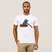 木製裁判官の槌 法廷 Tシャツ (正面フル)