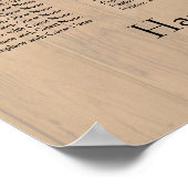 木製裏結婚式のレセプション台座表 ポスター (角)