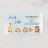 木製詰まったおもちゃ男の子ベビーシャワーおむつラッフル エンクロージャーカード (正面)