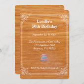 木製誕生日招待状 招待状 (正面/裏面)