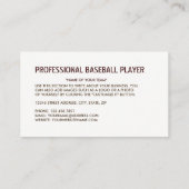 木製野球こうもり&ギア、野球選手、コーチ 名刺 (裏面)