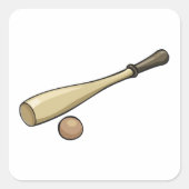木製野球こうもり スクエアシール (正面)