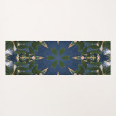 木製金ゴールド聖十字緑の植物青空 ヨガマット (裏面(横))