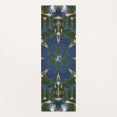 木製金ゴールド聖十字緑の植物青空 ヨガマット (正面)