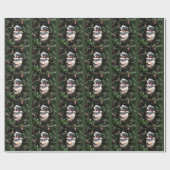 木製雪だるま顔 ラッピングペーパー (フラット)