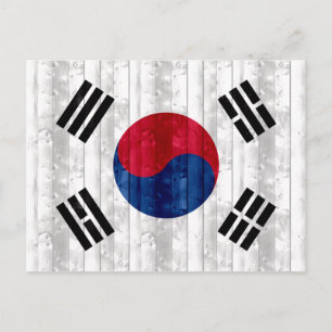 木製韓国国旗 ポストカード