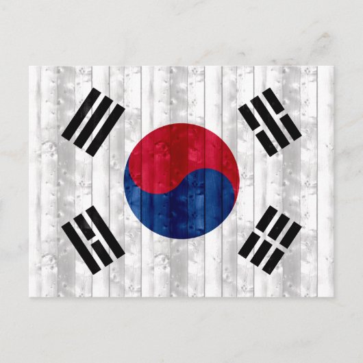 木製韓国国旗 ポストカード (正面)