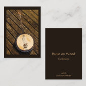 木製音楽楽器ATCのバンジョー 名刺 (正面/裏面)