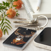 木製鹿カントリー素朴モノグラユニークム キーホルダー (正面右)