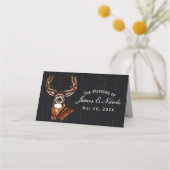 木製鹿素朴国テーブル番号 プレイスカード (正面)