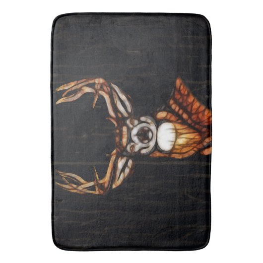 木製鹿素朴国パーソナライズされた バスマット (正面縦)