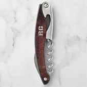 「木製」のコルク栓抜きイニシャル ソムリエナイフ (裏面)