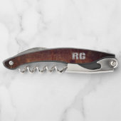 「木製」のコルク栓抜きイニシャル ソムリエナイフ (裏面)