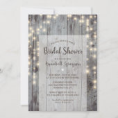 木製 ライト ウッド フォト ブライダル シャワー 招待状 (正面)