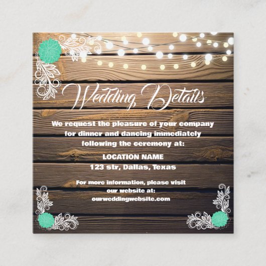 木製 ラスティックレース 封筒付カード エンクロージャーカード (正面)