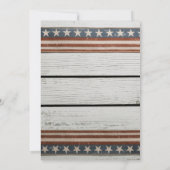 木製 レトロな 4th of July 独立記念日 招待状 (裏面)