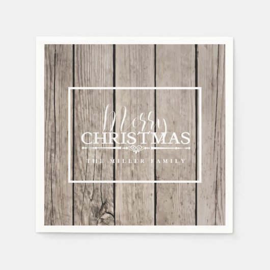 木製、休日 スタンダードカクテルナプキン (正面)