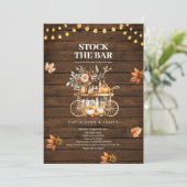 木製 秋のストリングライト 飾って バーに  招待状 (スタンド正面)