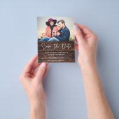 木製 B ラスティック セーブ・ザ・デート（予算版） チラシ (手)