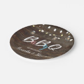 木製BabyQ BBQのベビーシャワーの紙皿 ペーパープレート (アングル)