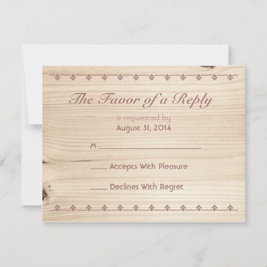 木製RSVP 出欠カード (正面)