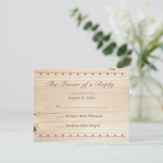 木製RSVP 出欠カード (スタンド正面)