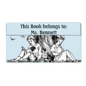 木読の下の蔵書票 ラベル (正面)