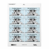 木読の下の蔵書票 ラベル (フルシート)