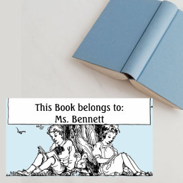 木読の下の蔵書票 ラベル