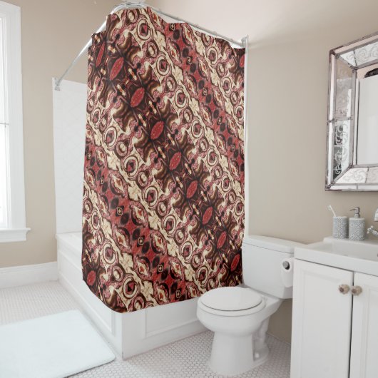 木調と汚れによる形状の反復 シャワーカーテン (インサイチュ)