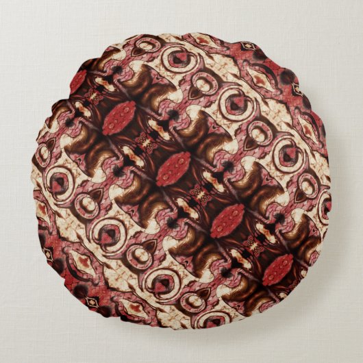 木調と汚れによる形状の反復 ラウンドクッション (正面)